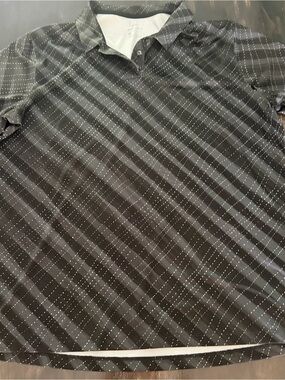 Nike Black and White Dri-FIT Polo